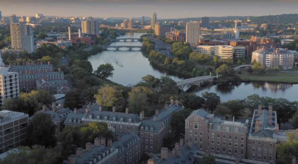 aerial view of Boston and Charles river